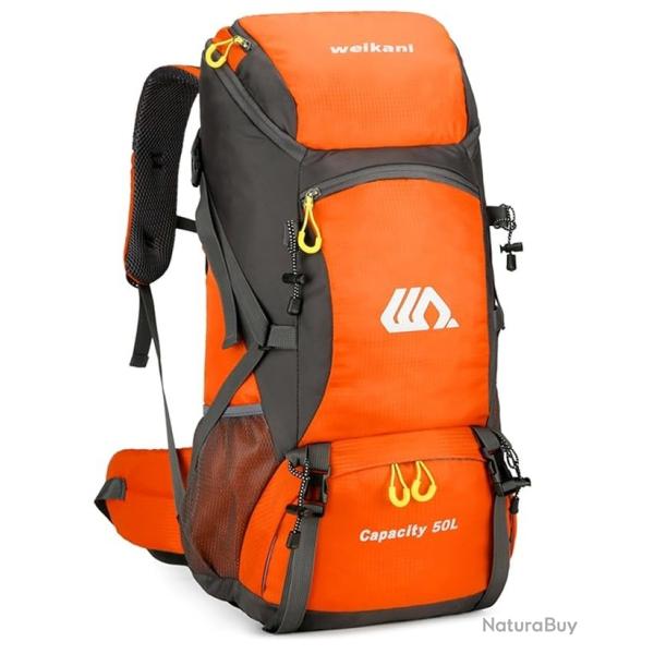 Sac  Dos 50L Grande Capacit Impermable avec Housse de Pluie Camping Alpinisme Randonne Chasse