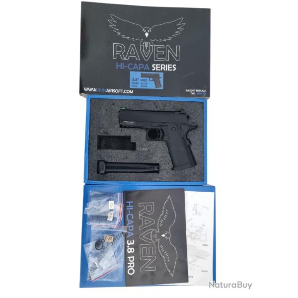 Pistolet Airsoft RAVEN HI CAPA 3.8 PRO GBB VENTE FLASH