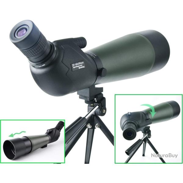 Longue-Vue 20-60x80 Etanche Distance Lunette d'Observation T�lescope Oculaire Inclin� pour Tir