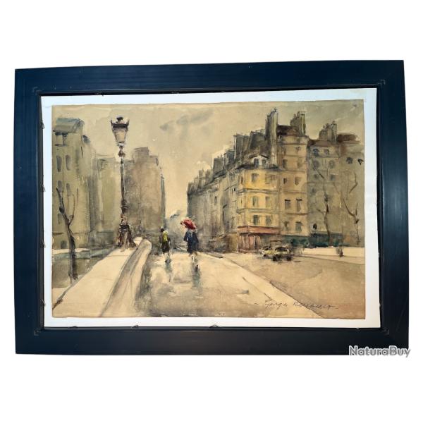 Georges Rouault Paris  sous la pluie gouache encadr�e