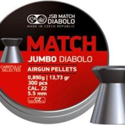 Bo&icirc;te de 300 plombs JSB Diabolo Jumbo Match - Cal. 5.5