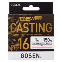 Tresse Gosen Answer Casting X16 150m Rose 15 kg 150m PE 1.5