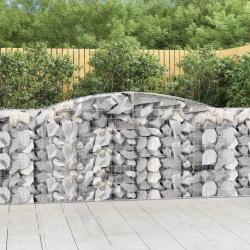 Paniers &agrave; gabions arqu&eacute;s 2 pcs 400x50x100/120 cm Fer galvanis&eacute;
