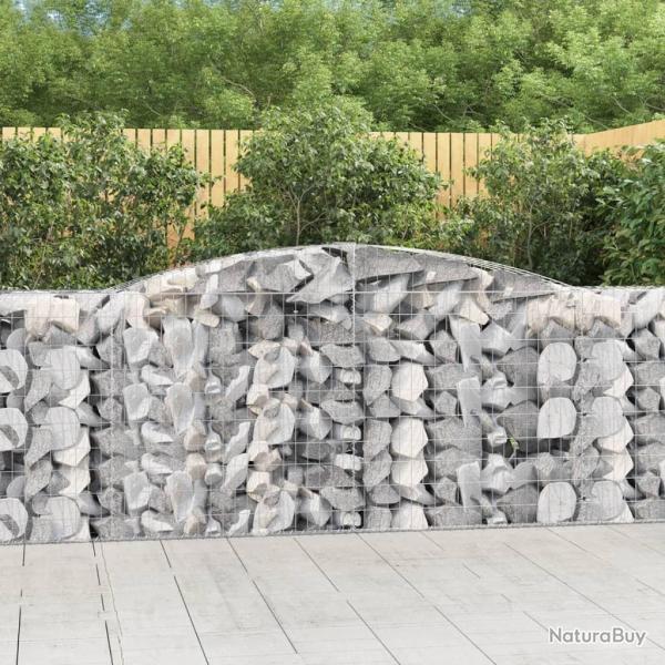 Paniers � gabions arqu�s 2 pcs 400x50x100/120 cm Fer galvanis�