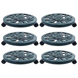 Chariots pour plantes 6 pcs Vert 38 cm Plastique