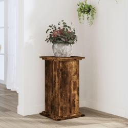 Support pour plantes ch&ecirc;ne fum&eacute; 33x33x60 cm bois d'ing&eacute;nierie