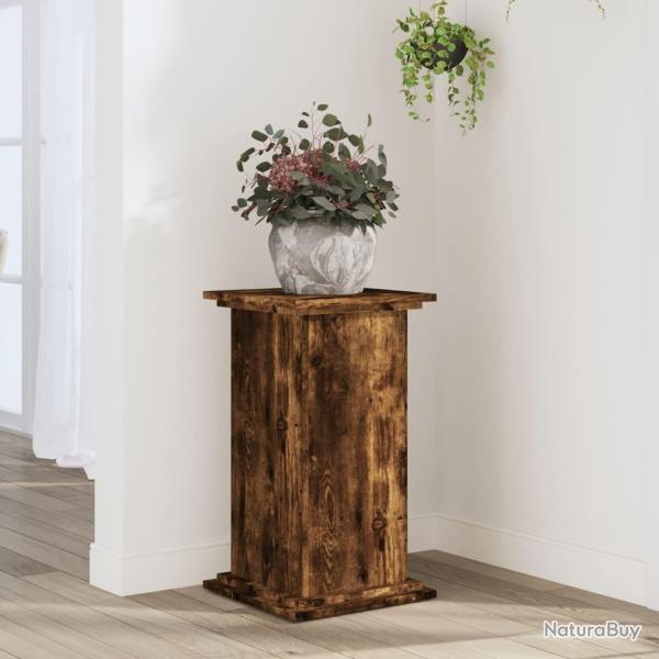 Support pour plantes ch�ne fum� 33x33x60 cm bois d'ing�nierie