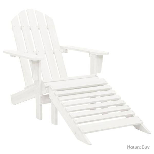 Chaise de jardin avec pouf Bois Blanc