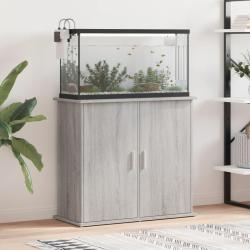Support pour aquarium sonoma gris 81x36x73 cm bois d'ing&eacute;nierie