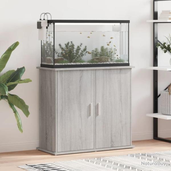 Support pour aquarium sonoma gris 81x36x73 cm bois d'ing�nierie