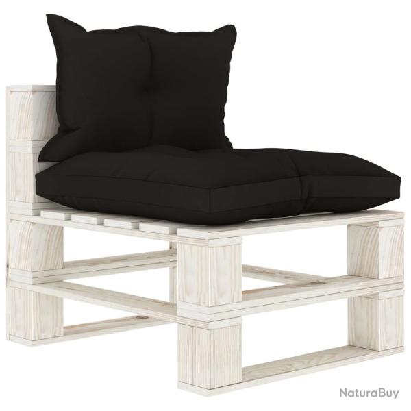 Canap� de milieu palette de jardin avec coussins noir Bois