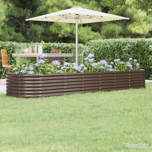 Lit sur�lev� de jardin Acier enduit de poudre marron
