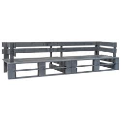 Canap&eacute; palette de jardin 2 places gris bois