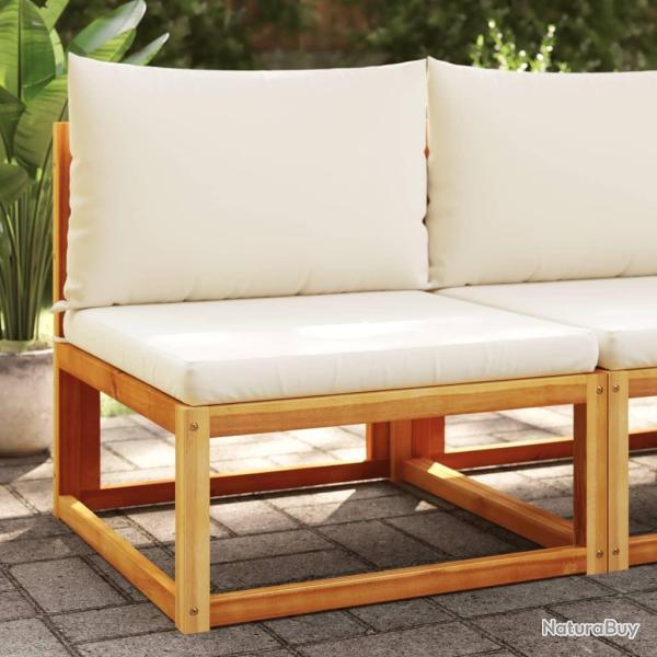 Canap� de jardin sans accoudoirs avec coussins en bois d'acacia et rotin