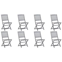Chaises pliables d'ext&eacute;rieur lot de 8 Bois d'acacia solide