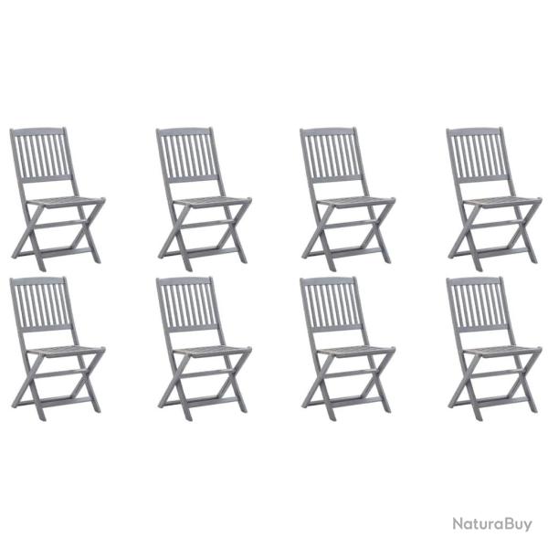 Chaises pliables d'ext�rieur lot de 8 Bois d'acacia solide