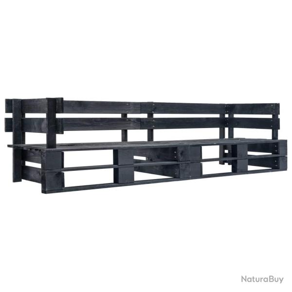 Canap� palette � 2 places de jardin noir bois