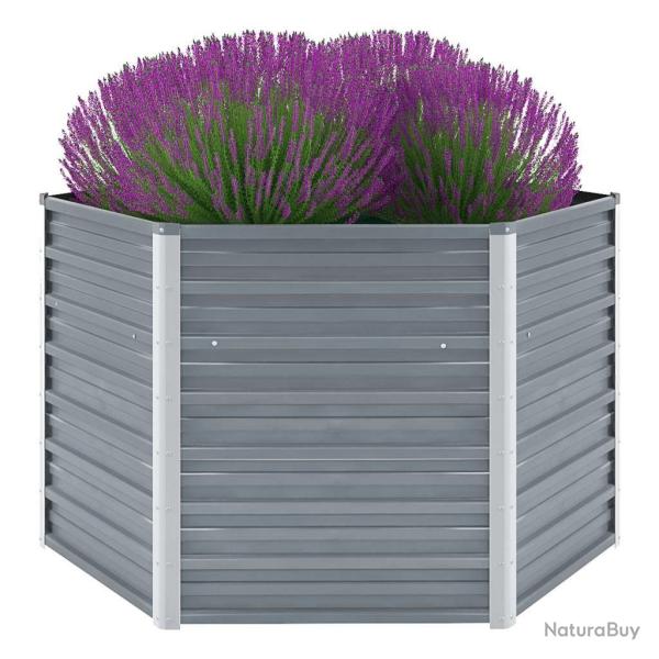 Lit surlev de jardin Acier galvanis 129x129x77 cm Gris