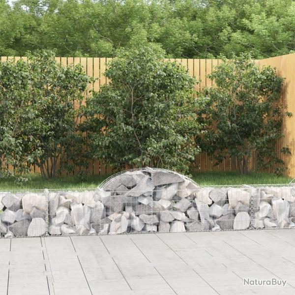 Paniers � gabions arqu�s 6 pcs 200x30x40/60 cm Fer galvanis�