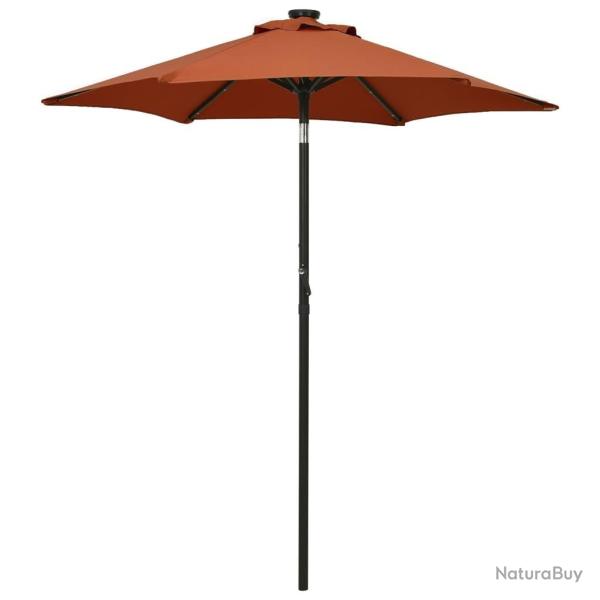 Parasol de jardin avec lumi�res LED terre cuite aluminium