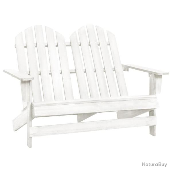 Chaise de jardin Adirondack 2 places bois de sapin massif blanc