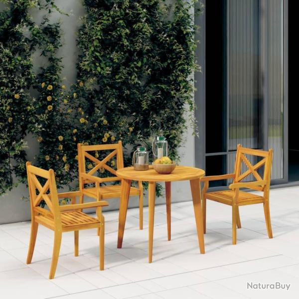 Chaises � manger d'ext�rieur lot de 3 Bois d'acacia massif