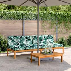 Canap&eacute;s centraux palette de jardin et coussins 2pcs bois acacia