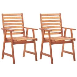 Chaises &agrave; manger d'ext&eacute;rieur lot de 2 Bois d'acacia massif