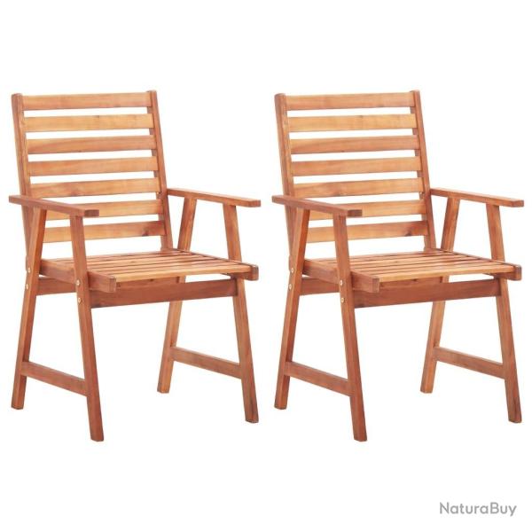Chaises � manger d'ext�rieur lot de 2 Bois d'acacia massif