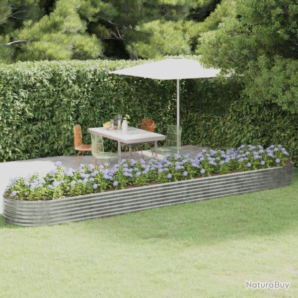 Lit sur�lev� de jardin Acier enduit de poudre Argent�
