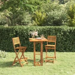 Tabourets de bar d'ext&eacute;rieur pliants lot de 2 Bois d'acacia