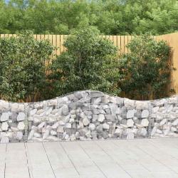 Paniers &agrave; gabions arqu&eacute;s 2 pcs 200x30x60/80 cm Fer galvanis&eacute;
