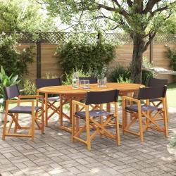 Chaises pliables de jardin lot de 6 gris fonc&eacute; tissu
