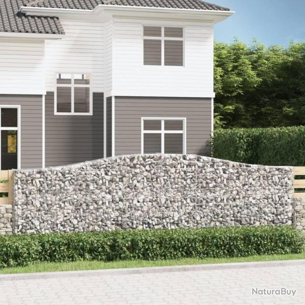 Paniers  gabions arqus 2 pcs 400x30x120/140 cm Fer galvanis