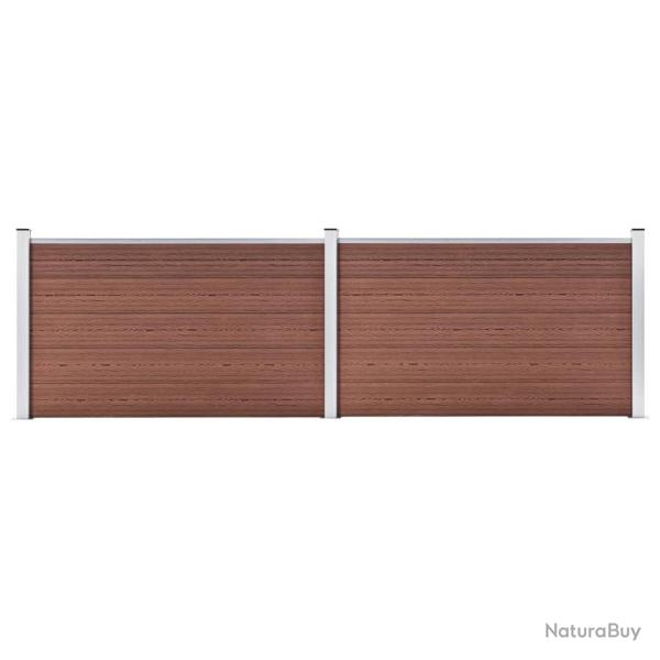 Cl�ture de jardin WPC 353x106 cm marron