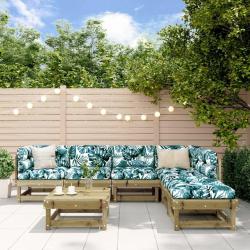 Salon de jardin 7 pcs bois de pin impr&eacute;gn&eacute;