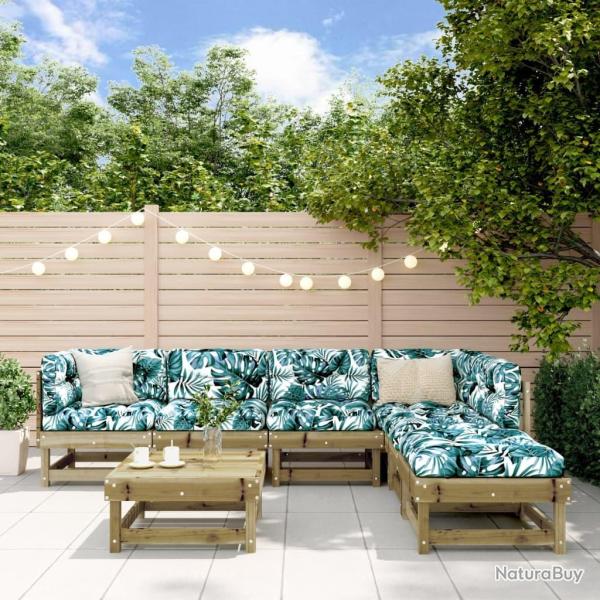 Salon de jardin 7 pcs bois de pin impr�gn�