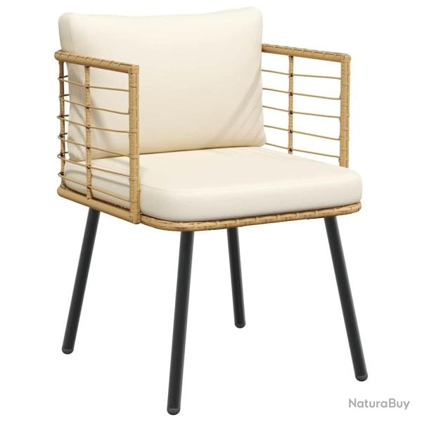 Chaise de jardin avec coussins naturel r�sine tress�e