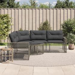 Canap&eacute; de jardin et coussins et repose-pied en forme de L rotin