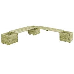 Banc de jardin &agrave; jardini&egrave;res Bois de pin impr&eacute;gn&eacute;