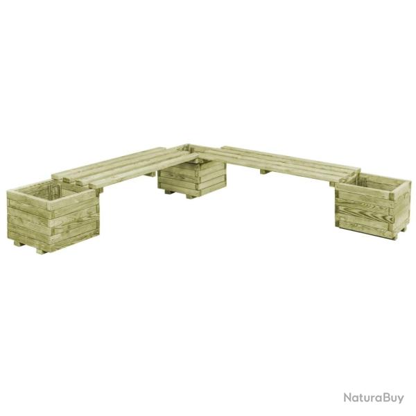 Banc de jardin � jardini�res Bois de pin impr�gn�