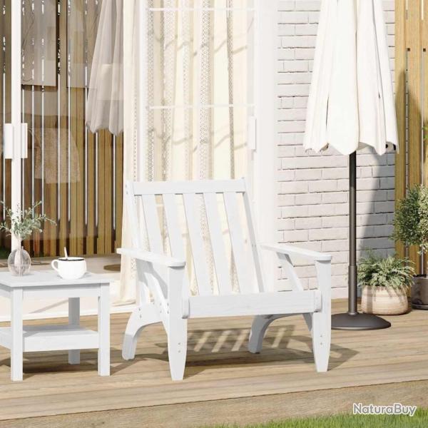 Chaise de jardin adirondack blanc 75x77x77cm bois massif de pin