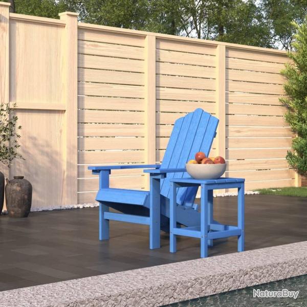 Chaise de jardin Adirondack avec table PEHD Bleu aqua