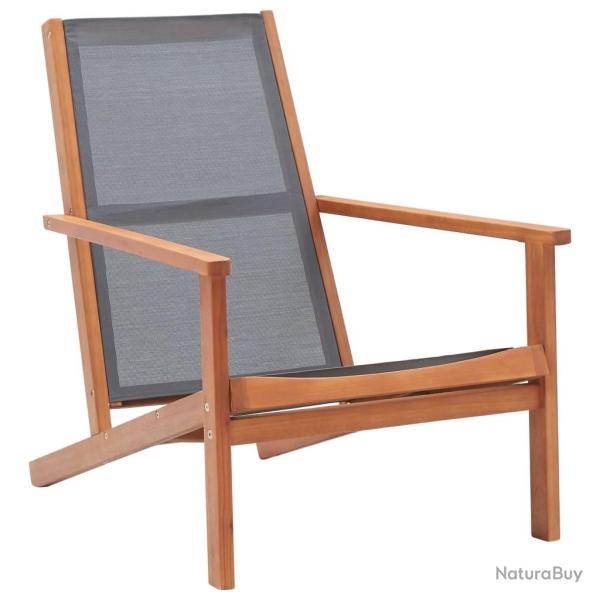 Chaise de jardin Gris Bois d'eucalyptus solide et textilne