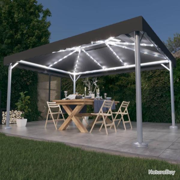 Tonnelle et guirlande lumineuse � LED 4x3m Anthracite Aluminium