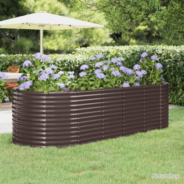 Lit surlev de jardin Acier enduit de poudre marron