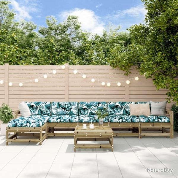 Salon de jardin 7 pcs bois de pin impr�gn�