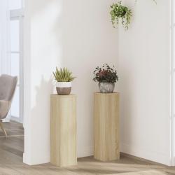 Supports pour plantes 2 pcs ch&ecirc;ne sonoma bois d'ing&eacute;nierie