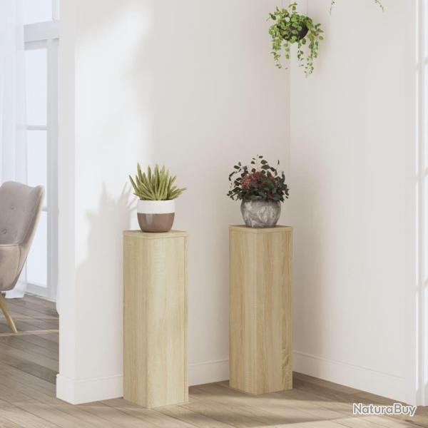 Supports pour plantes 2 pcs ch�ne sonoma bois d'ing�nierie