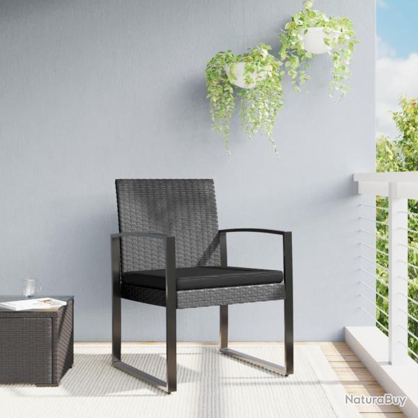 Chaises � manger de jardin lot de 2 gris fonc� rotin PP